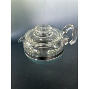 Vtg Pyrex glass teapot 8336 H Lid 7756 C 6 Cups Mint Condition MCM Minimalist